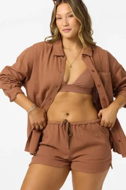 Matching Sets|New Arrivals^O'Neill Leni Relaxed Long Sleeve Top carob brown