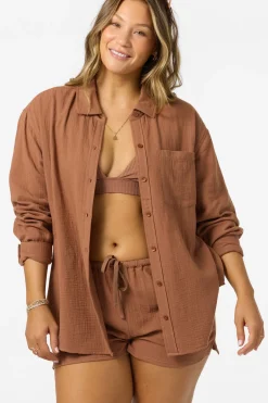 Matching Sets|New Arrivals^O'Neill Leni Relaxed Long Sleeve Top carob brown