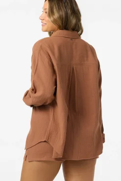 Tops^O'Neill Leni Relaxed Ls Top Shirt Long Sleeve Top - | carob brown