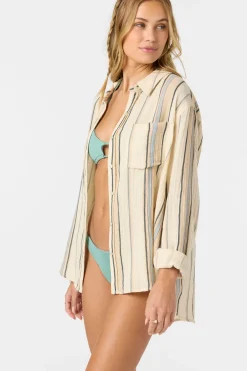 Tops^O'Neill Leni Stripe Relaxed Long Sleeve Top - | tapioca