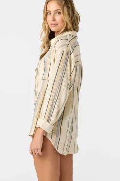 Tops^O'Neill Leni Stripe Relaxed Long Sleeve Top - | tapioca