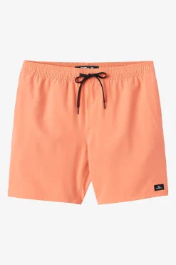 Short Length^O'Neill Lennox Hermosa Solid 17" Swim Trunks Trunks - | peach echo