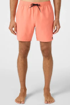 Short Length^O'Neill Lennox Hermosa Solid 17" Swim Trunks Trunks - | peach echo