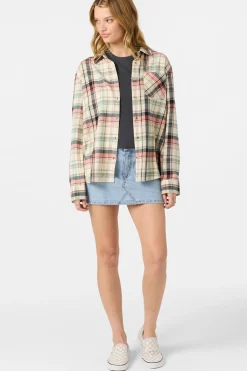 Tops^O'Neill Logan Flannel Long Sleeve Top - | tapioca
