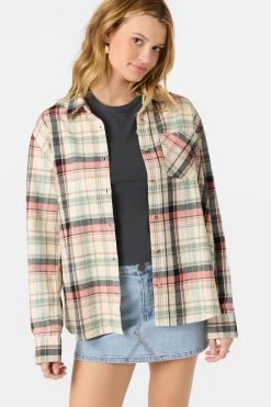 Tops^O'Neill Logan Flannel Long Sleeve Top - | tapioca