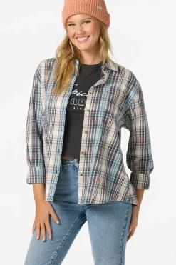 Tops^O'Neill Logan Flannel Long Sleeve Top - | tourmaline