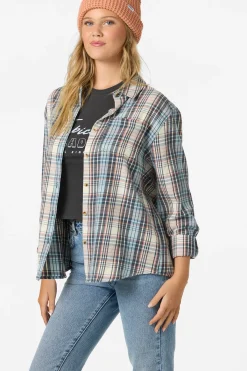 Tops^O'Neill Logan Flannel Long Sleeve Top - | tourmaline