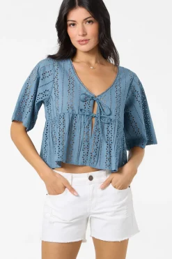 New Arrivals|Tops^O'Neill Loni Eyelet Top - | provincial blue
