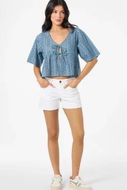 New Arrivals|Tops^O'Neill Loni Eyelet Top - | provincial blue