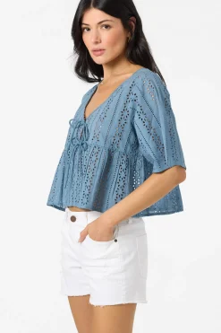 New Arrivals|Tops^O'Neill Loni Eyelet Top - | provincial blue