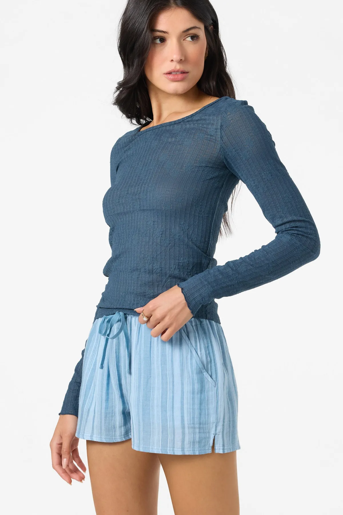 New Arrivals|Tops^O'Neill Marliz Lace Top Long Sleeve Top - | slate