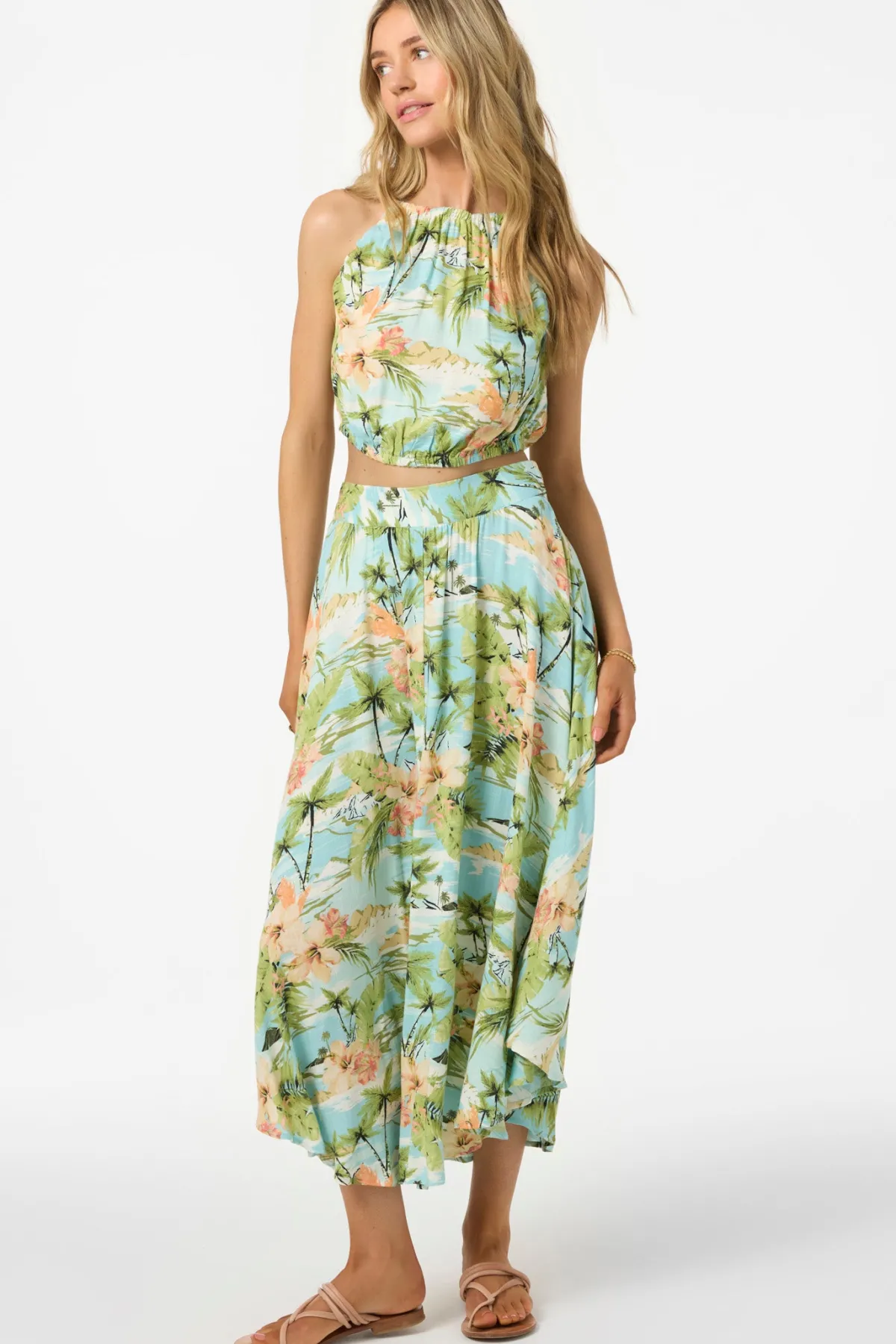 Bottoms^O'Neill Marnie Tropical Maxi Skirts - | nile blue