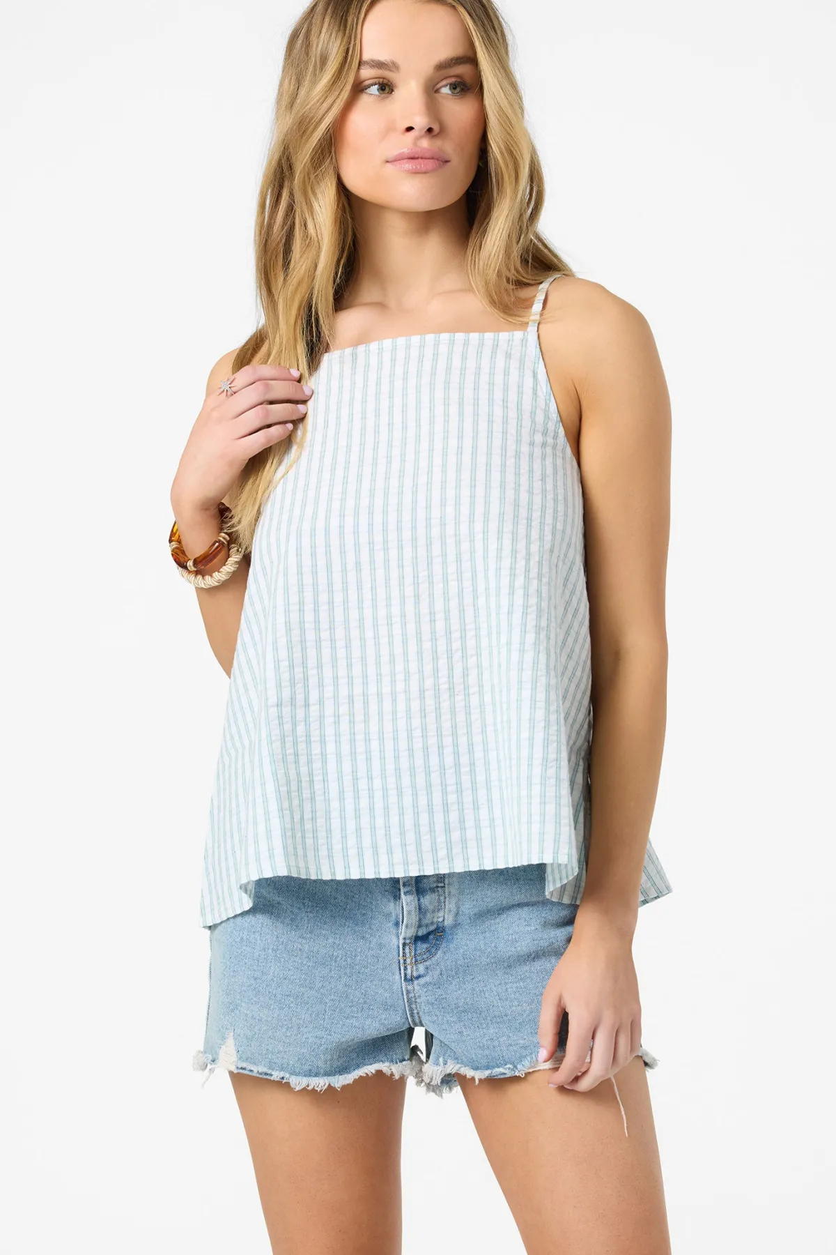 Tops^O'Neill Martina Plaid Tank winter white