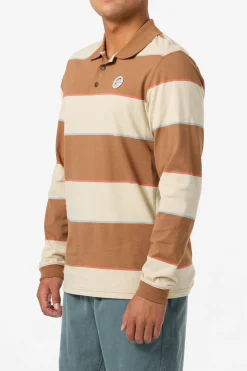 Shirts & Flannels^O'Neill O'Riginals Cassidy Ls Knit Polo Standard Fit Polo - | lt khaki