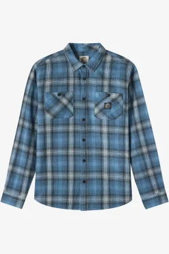 Shirts & Flannels^O'Neill O'Riginals Clashed Flannel Standard Fit Long Sleeve Shirt - | aegean blue
