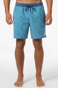 Short Length^O'Neill O'Riginals Elastic Waist 16" Swim Trunks Trunks - | aegean blue
