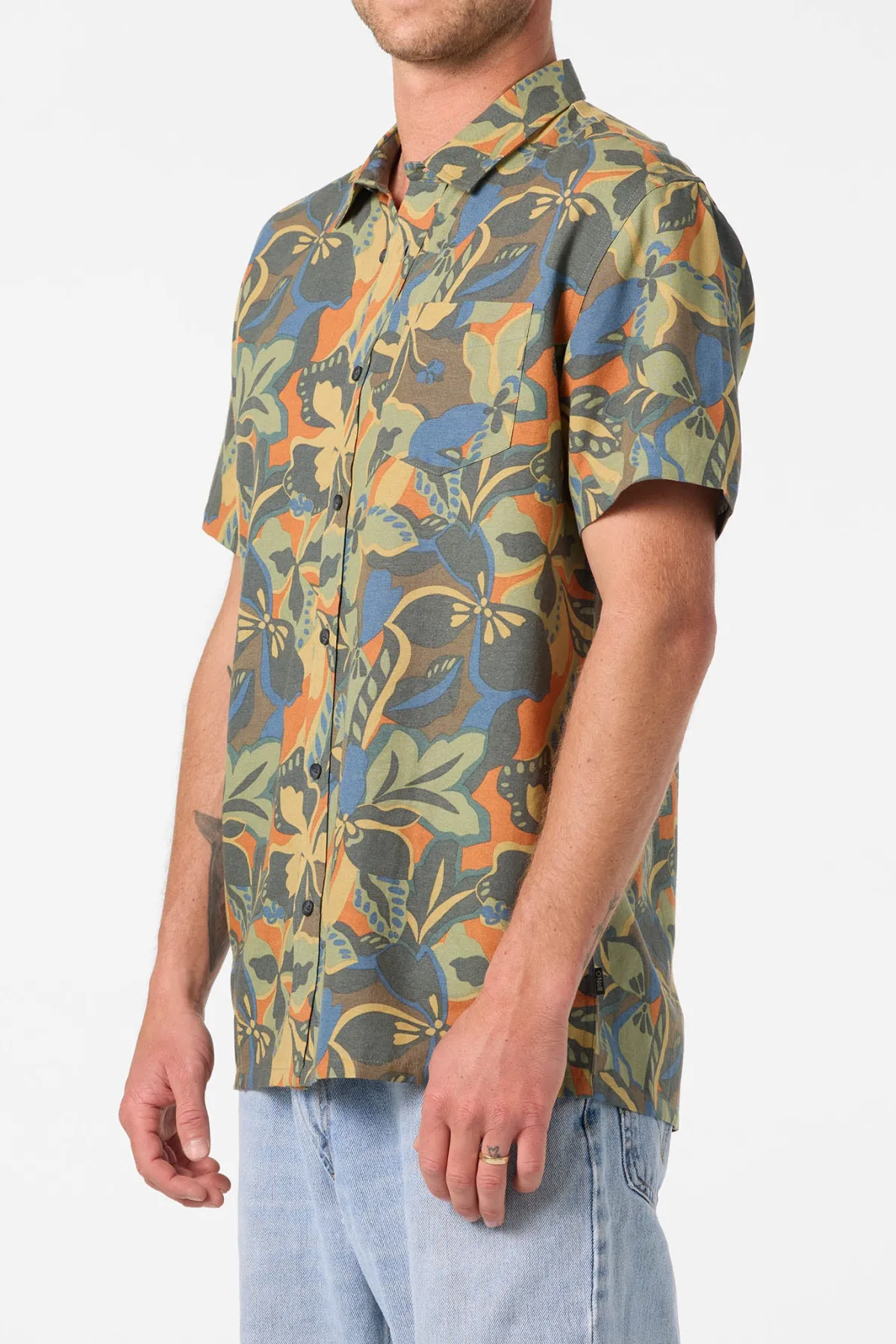 O'Riginals Collection|Shirts & Flannels^O'Neill O'Riginals Print Standard Wvn Shirt Standard Fit Shirt - | dark shadow