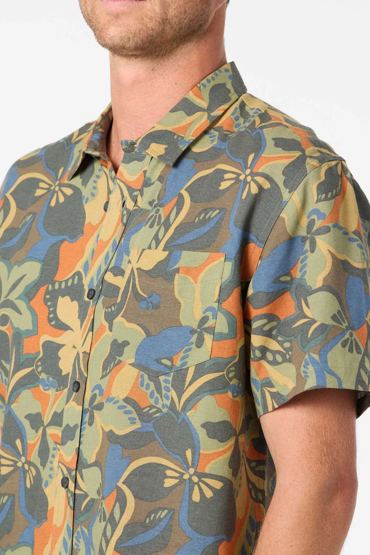 O'Riginals Collection|Shirts & Flannels^O'Neill O'Riginals Print Standard Wvn Shirt Standard Fit Shirt - | dark shadow
