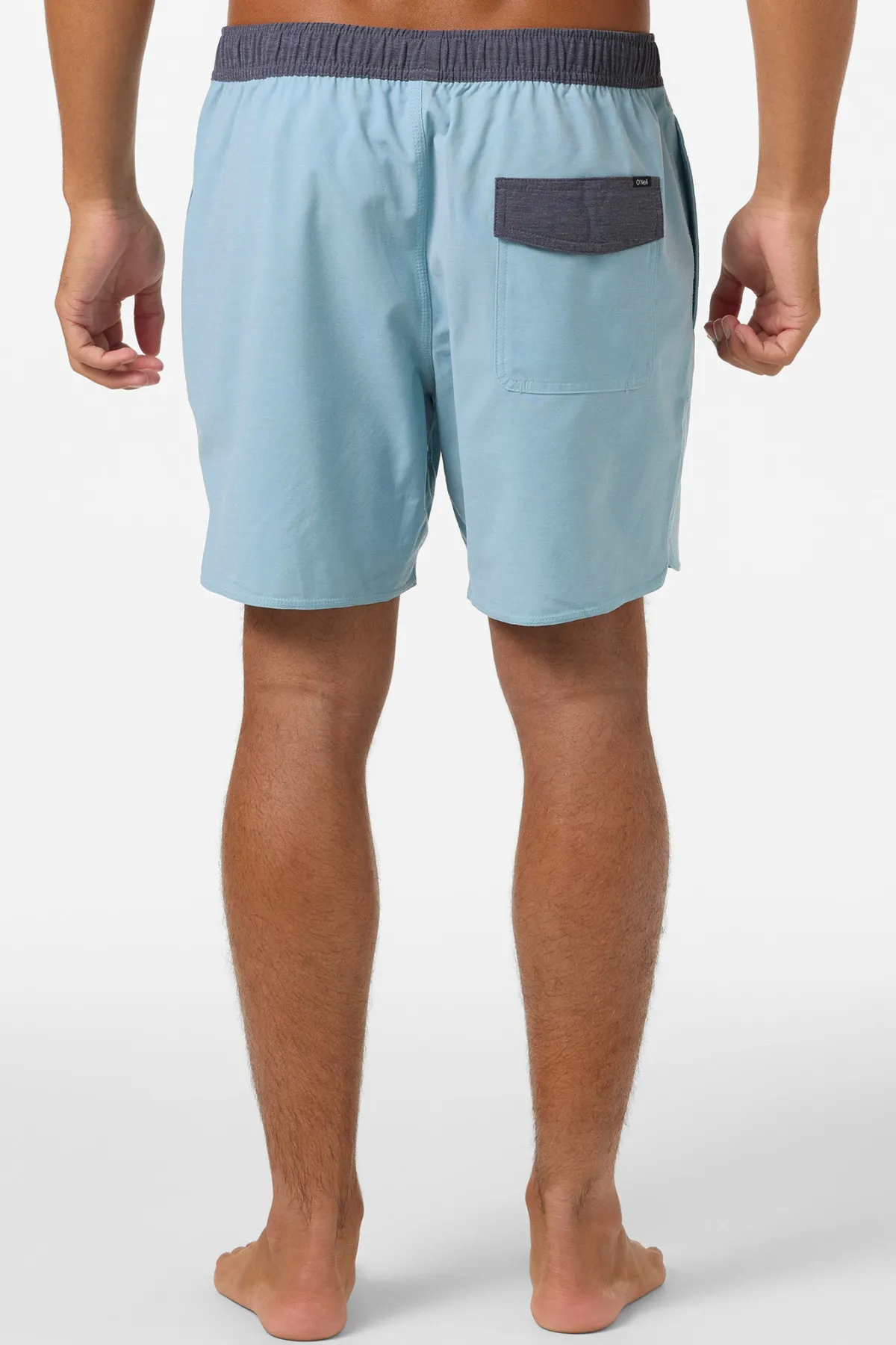 Short Length^O'Neill O'Riginals Solid Scallop Elastic Waist 16" Swim Trunks arona
