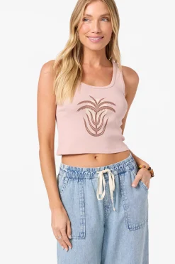Graphic Tees & Tanks|New Arrivals^O'Neill Palm Sun Scoop Neck Tank misty rose