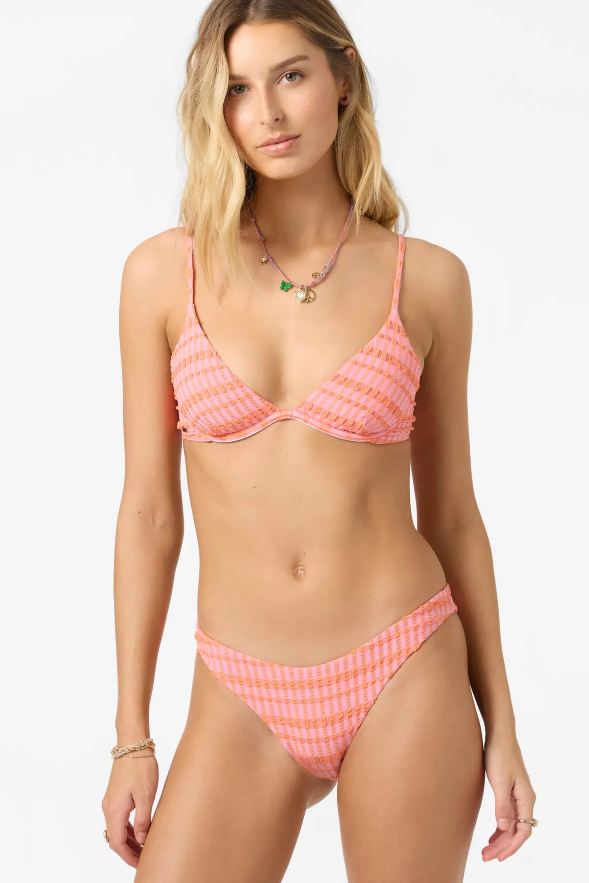 Bikini Tops^O'Neill Paradise Plaid Honopu Bra Top - | sachet pink