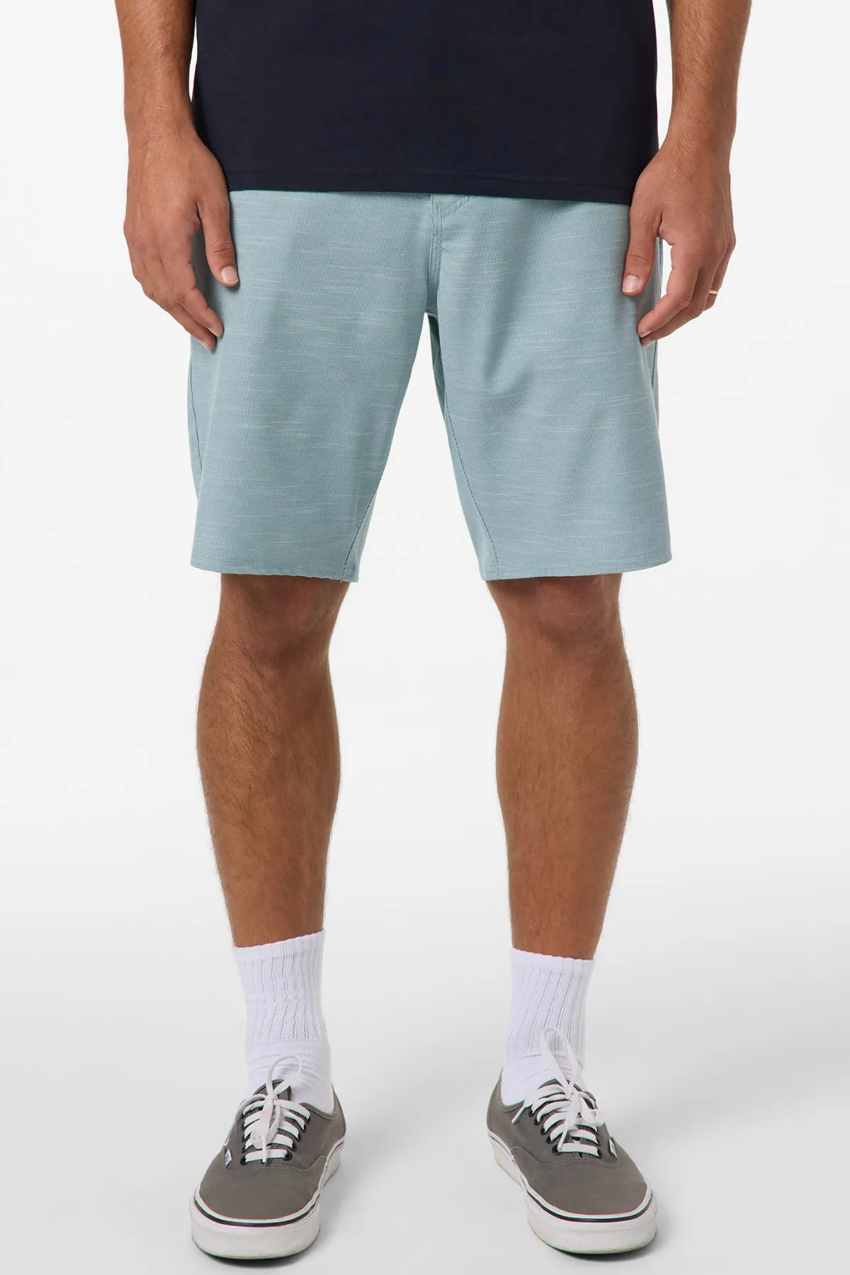 New Arrivals^O'Neill Portola Slub Check 20" Hybrid Shorts stone blue