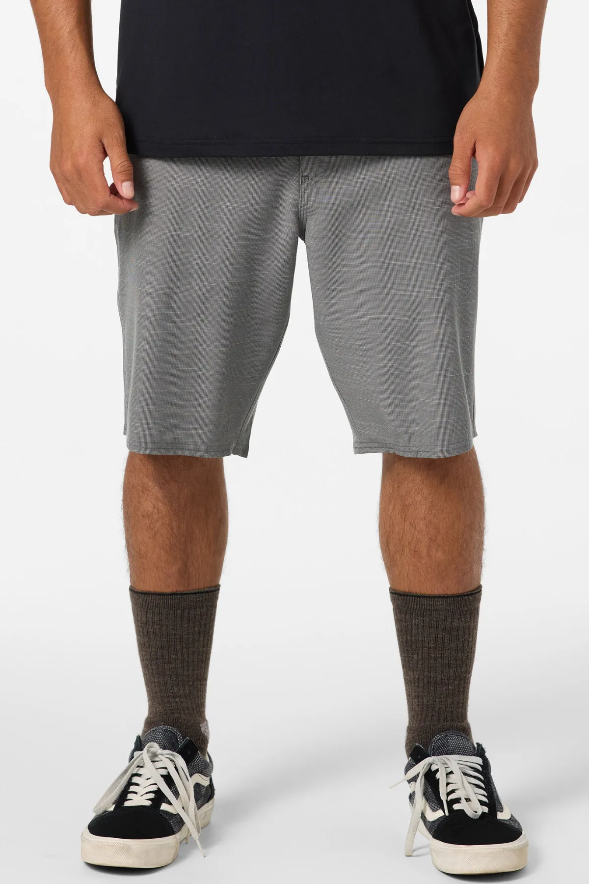 New Arrivals^O'Neill Portola Slub Check 20" Hybrid Shorts gargoyle