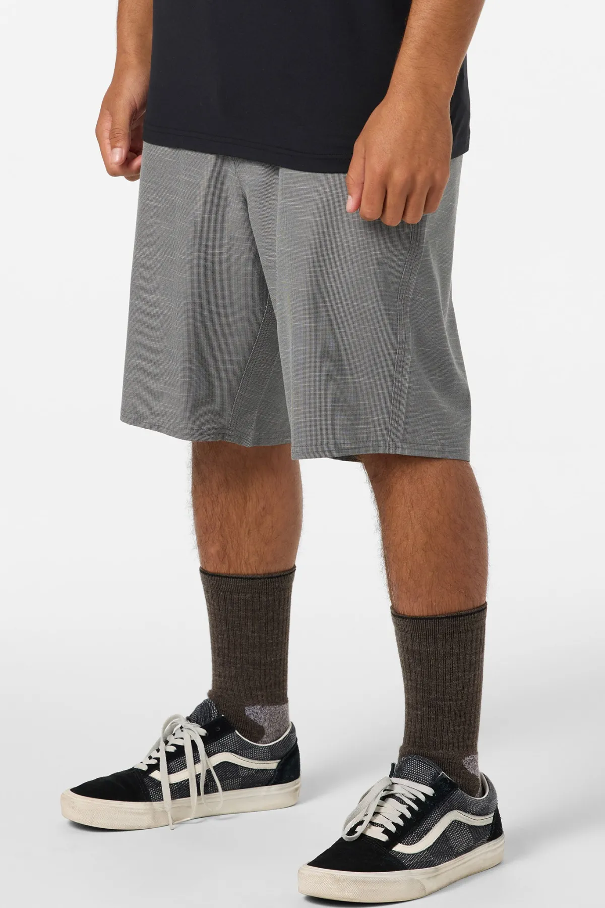 New Arrivals^O'Neill Portola Slub Check 20" Hybrid Shorts gargoyle