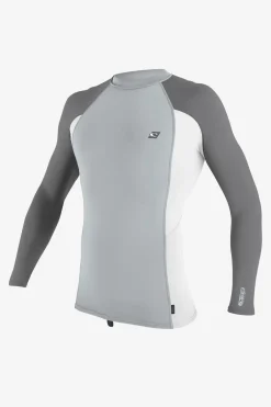 Uv Sun Protection & Rash Guards^O'Neill Premium Skins Long Sleeve Rashguard - | grey white