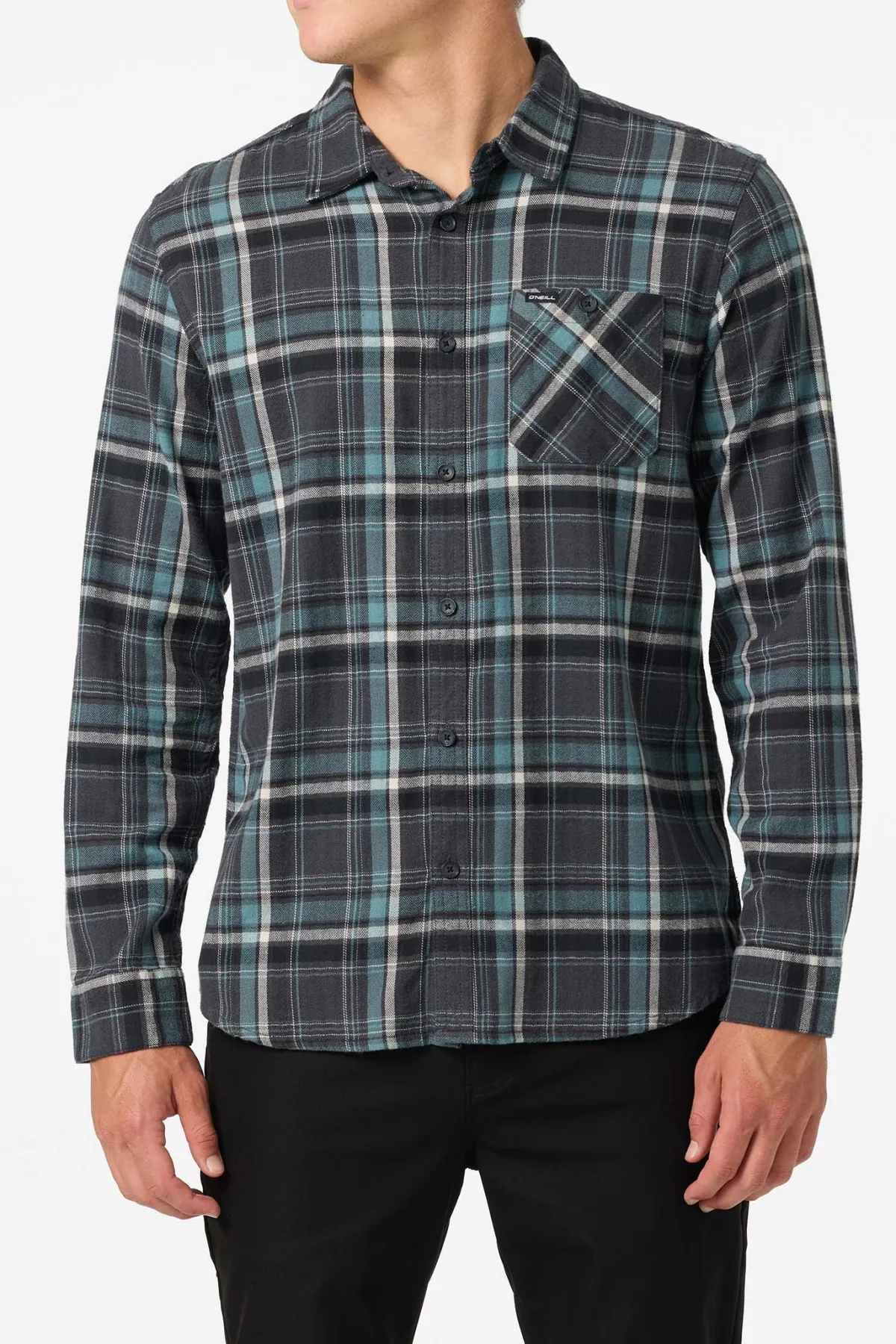Shirts & Flannels^O'Neill Redmond Plaid Flannel Standard Fit Long Sleeve Shirt graphite