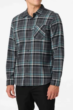 Shirts & Flannels^O'Neill Redmond Plaid Flannel Standard Fit Long Sleeve Shirt graphite