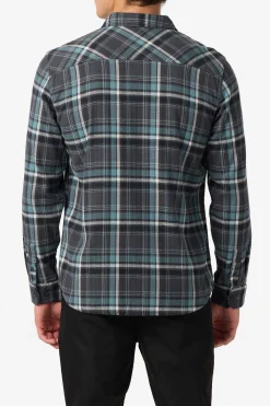 Shirts & Flannels^O'Neill Redmond Plaid Flannel Standard Fit Long Sleeve Shirt graphite