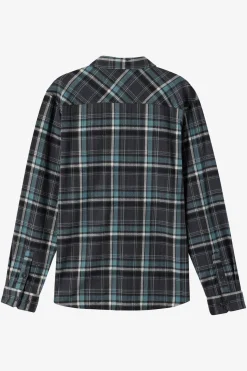 Shirts & Flannels^O'Neill Redmond Plaid Flannel Standard Fit Long Sleeve Shirt graphite