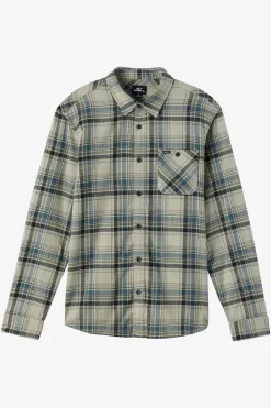 Shirts & Flannels^O'Neill Redmond Plaid Flannel Standard Fit Long Sleeve Shirt - | sage