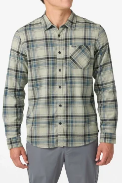 Shirts & Flannels^O'Neill Redmond Plaid Flannel Standard Fit Long Sleeve Shirt - | sage