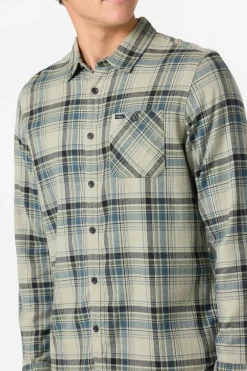 Shirts & Flannels^O'Neill Redmond Plaid Flannel Standard Fit Long Sleeve Shirt - | sage