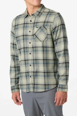 Shirts & Flannels^O'Neill Redmond Plaid Flannel Standard Fit Long Sleeve Shirt - | sage