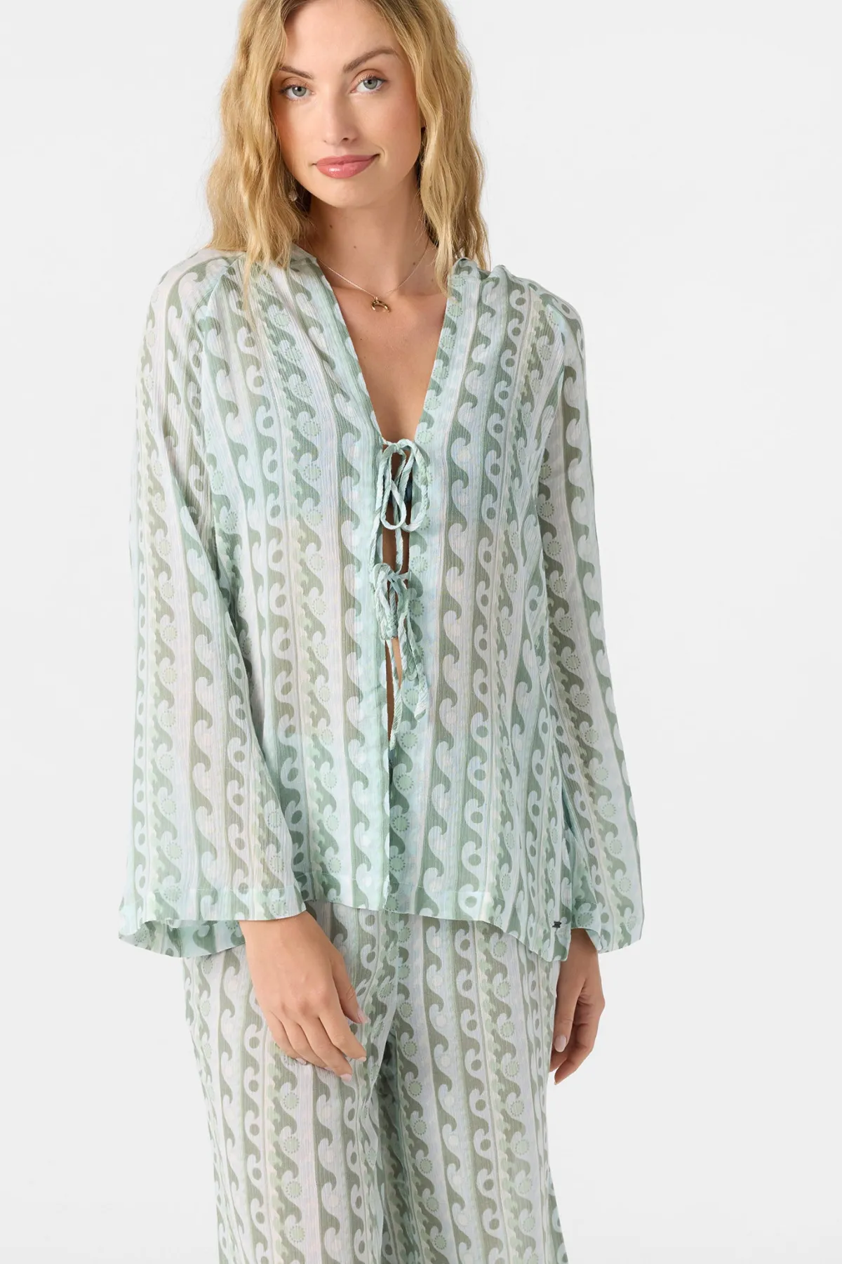 Swim Cover-Ups^O'Neill Regina Hoodie Printed Top - | starlight blue