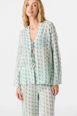 Swim Cover-Ups^O'Neill Regina Hoodie Printed Top - | starlight blue