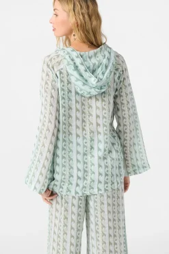 Swim Cover-Ups^O'Neill Regina Hoodie Printed Top - | starlight blue