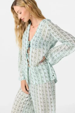 Swim Cover-Ups^O'Neill Regina Hoodie Printed Top - | starlight blue