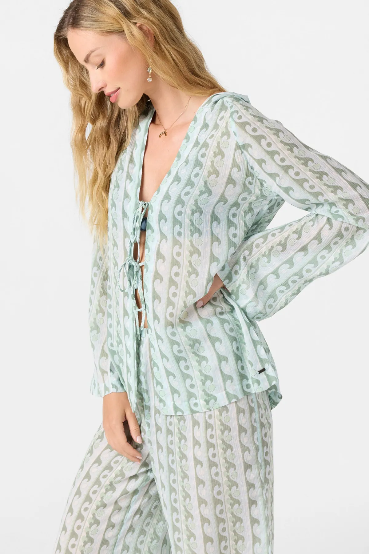 Swim Cover-Ups^O'Neill Regina Hoodie Printed Top - | starlight blue
