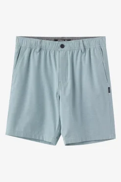 Shorts^O'Neill Reserve Light Check Elastic Waist 18" Hybrid Shorts stone blue
