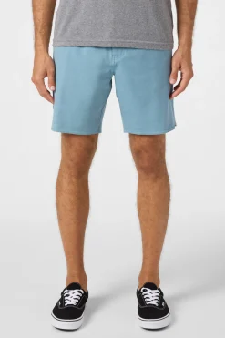 Shorts^O'Neill Reserve Light Check Scallop Elastic Waist 18" Hybrid Shorts - | indigo