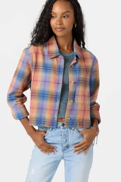 Tops^O'Neill Roy Flannel Long Sleeve Top desert sand