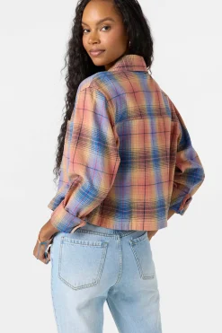 Tops^O'Neill Roy Flannel Long Sleeve Top desert sand