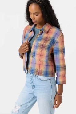Tops^O'Neill Roy Flannel Long Sleeve Top desert sand