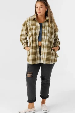 Jackets^O'Neill Rune Superfleece Oversized Fit Shacket military olive
