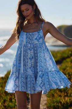 New Arrivals|Swim Cover-Ups^O'Neill Saltwater Essentials Rilee Printed Mini Cover-Up Dress - | azurine