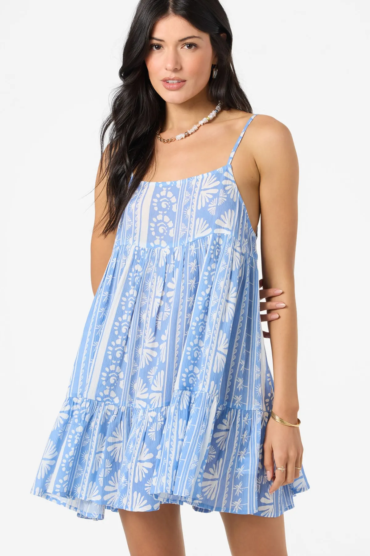New Arrivals|Swim Cover-Ups^O'Neill Saltwater Essentials Rilee Printed Mini Cover-Up Dress - | azurine